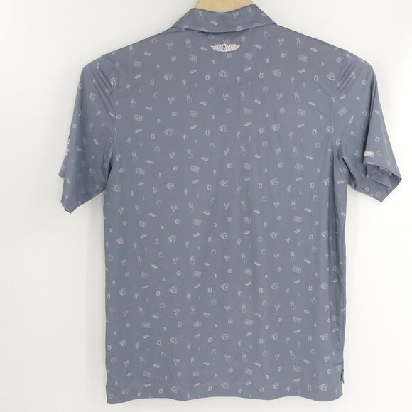 Straight Down Performance Men's Large Polo Shirt Bowling Gambling AOP - Picture 7 of 7